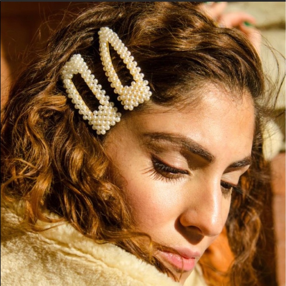 1 Pearl hair clip snap oversize trendy